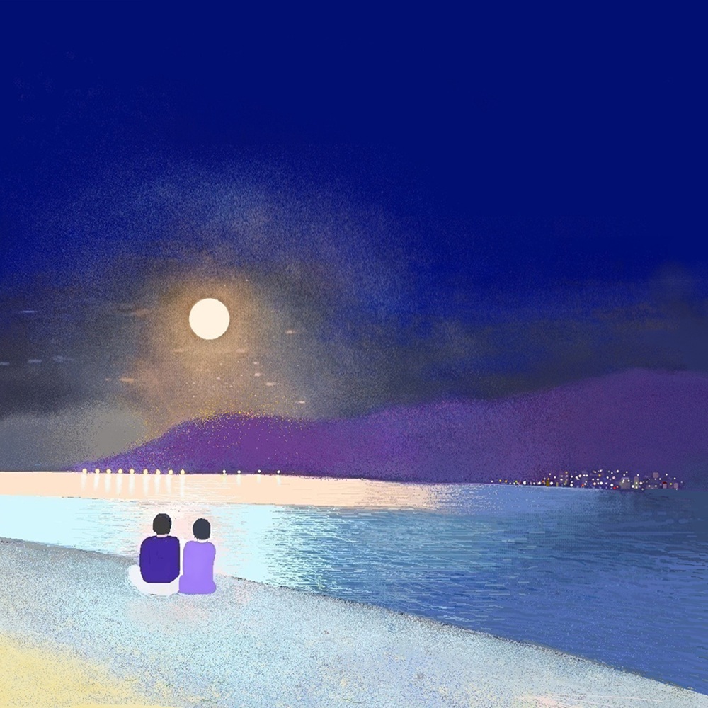 Moonshine dipinto luna chiarore